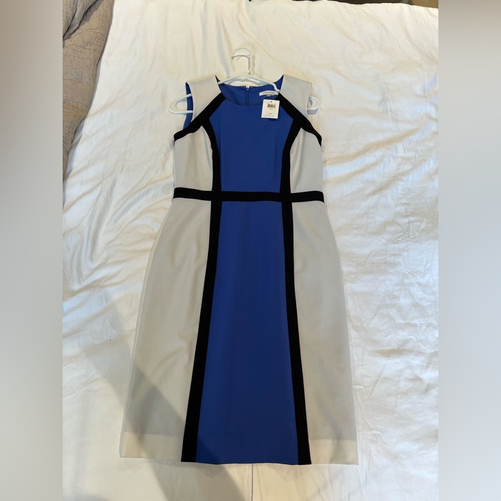 Blue and white Calvin Klein office dress. Never worn with tags